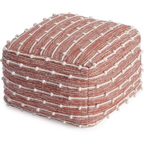 Anji Mountain 100% مصنوع يدويًا ومصنوع يدويًا، ديكور منزلي مريح، مسند قدم عثماني لغرفة المعيشة، غرفة النوم، الحضانة، غرفة الأطفال، أثاث الفناء - (22 بوصة × 22 بوصة × 16 بوصة - رمادي، عاجي) in Kuwait