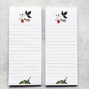 Nancy Nikko Strawberry Garden Refrigerator Notepads - Set of 2 Pads