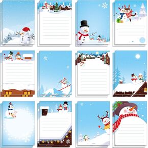 24 Pcs Christmas Winter Theme Notepads Holiday Notepads for Women Snowman Note Paper Christmas Notepad Funny Memo Pads Xmas Memo and Scratch Pads for Christmas Home School Office Gifts (Cute Pattern)