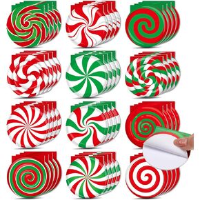 Zhanmai 48 Pcs Christmas Mini Notebook Small Candy Notepads Tiny Christmas Notebook Christmas Lollipop Pocket Journals for Christmas Candy Goodie Bag Stuffer Favor Supplies, 3.2 x 3.2 Inch(Red Green)