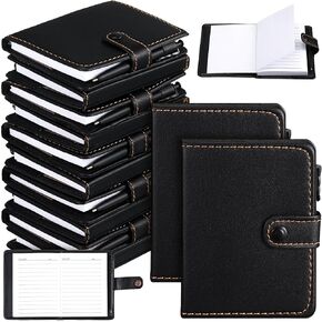 Spakon 20pcs Leather Pocket Journal Bulk Mini Notebook with Pen Journal Vintage Travel PU Leather Pocket Notebooks Small Notepad for Note Taking School Office Team Teacher Coworker Nurse(Brown)