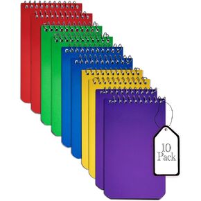 Memo Books, Wirebound Top Spiral Memo Pads 3x5" Inch, Lined College Ruled Paper, Pocket Notebook, Memo Pads for Home Office Accessories, Mini Note Pads - 3x5 Inch - Assorted Colors, 50 Sheets - 10 Pack