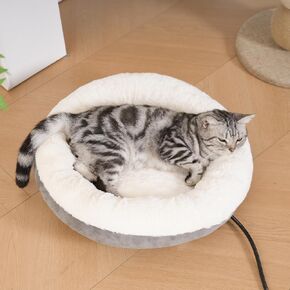 MARUNDA Heated Cat Bed Indoor， Heated Pet Bed for Indoor Cats and Small Dogs - Auto Temperature Control Cat Heating Bed.