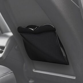 BestEvMod Car Seat Back Trash Can with Induction LED Light, Waterproof PU Leather Garbage Bag for Car Back Seat Clamp Style Magnet Closure Design Trash Bag with 2 Rolls of Disposable Garbage Bags