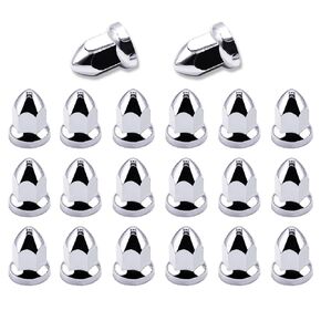 Chrome Lug Nut Covers 33 mm Chrome Flat Nut Cover Caps Push on Fitting ABS Chrome Plastic Nut Cover Caps for Semi Truck Trailers
