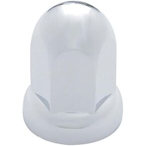 United Pacific 10058 - Wheel Lug Nut Cover Set - 33Mm X 2 7/16" Chrome Plastic Standard Nut Cover With Flange - Push-On