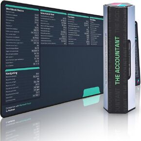لوحة ماوس Keybeak Excel Shortcuts - حصيرة مكتبية كبيرة الحجم للوحة المفاتيح والماوس | تعلم مفاتيح الاختصار لجداول بيانات Microsoft Excel | هدايا تقدير الموظف - المحاسب XL