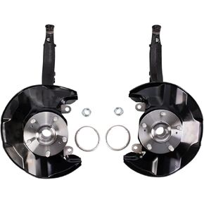 TRQ Steering Knuckle Set Compatible with 2009-2014 Acura TSX 2008-2012 Honda Accord