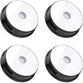 Pissente LED Base Stand, Pack of 4 Plastic Seven Color LED Light Base Stand Round Colorful Light Crystal Display Base for Glass Bottle Crystal Art Figurine Home Decoration