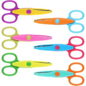 6 Pairs of Decorative Edge Scissors, Zig Zag Scissors, Craft Scissors for DIY Lovers, Safety Scissors for Decorative Paper Cutting, DIY, Photo Trimming, Scrapbook, Children's Intelligence Development