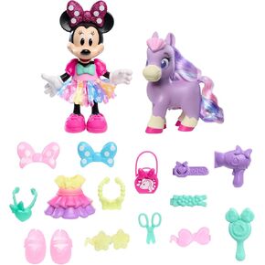 Just Play Disney Junior Minnie Mouse Groom & Glam Pony Set, 21-Piece Doll and Accessories Set, Kids Toys for Ages 3 Up
