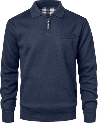 Mens Quarter-Zip Fleece Pullover Sweatshirts Casual Long Sleeve Winter Warm Sweatshirt with Pocket in Saudi Arabia