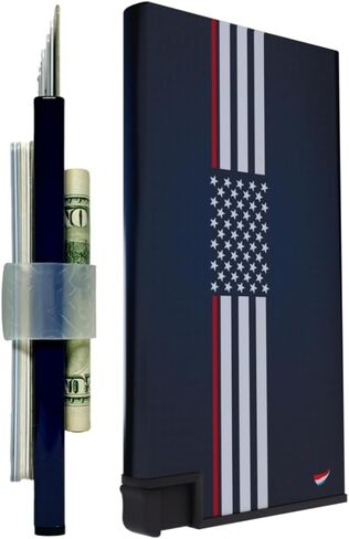 ELBIRD Minimalist Slim Wallet for Men & Women – RFID-Blocking Aluminum Card Holder for Men & Women, sleek wallet with vibrant design, Hold 5 Cards w/ 2 bands to hold up to 10 extra cards & others in Kuwait