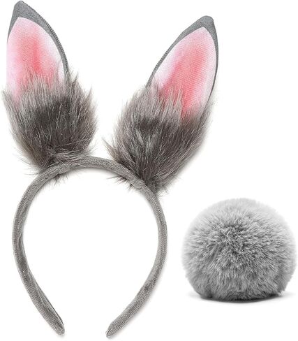 آذان الأرنب عقال ذيل الأرنب هالوين عيد الفصح الأرنب آذان فروي تأثيري الأبيض زي الأرنب الأبيض in Kuwait