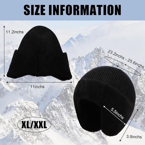 MEJORMEN M/L/XL/XXL Mens Winter Beanie with Earflap Women Warm Thermal Fleece Knitted Hat Stocking Caps Skull Cap for Outdoor in Saudi Arabia