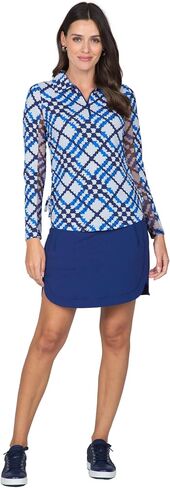 IBKUL Athleisure Wear Sun Protective UPF 50+ Icefil Cooling Tech Sonika Print Adjustable Length Long Sleeve Polo - 48653 in Saudi Arabia
