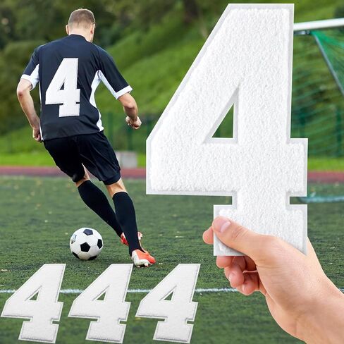 رقع أرقام شانيل بيضاء مقاس 9 بوصة، 3 قطع عصا ذاتية اللصق على رقع أرقام كبيرة الحجم مطرزة لملابس الجيرسي والسترات والحقائب التنكرية لتزيين المنزل (رقم 2) in Kuwait