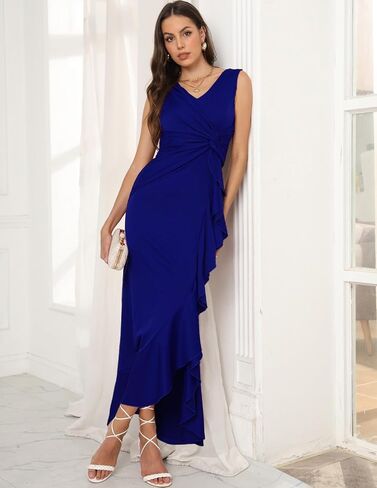 فساتين رسمية سوداء طويلة أنيقة للنساء، فساتين ضيوف الزفاف للنساء، فساتين الحفلات المسائية in Kuwait