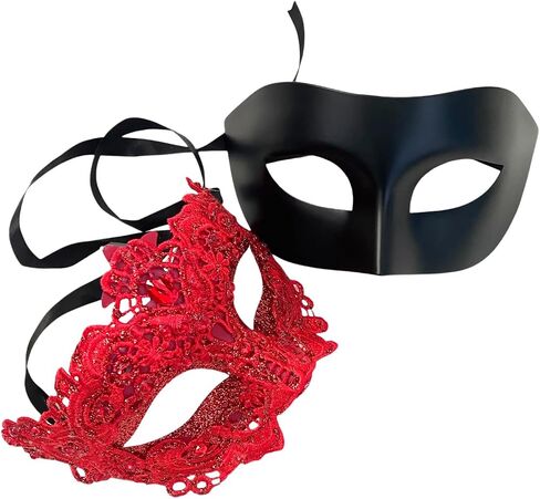 MASQ Brocade Lace Masquerade Ball Mask Pair Burlesque Mardi Gras Birthday Prom Wedding Party in Saudi Arabia