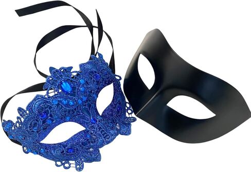 MASQ Brocade Lace Masquerade Ball Mask Pair Burlesque Mardi Gras Birthday Prom Wedding Party in Saudi Arabia