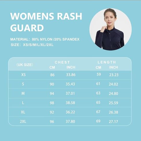 Women's Rash Guard Zip Up Long Sleeve Swim Shirt UV Sun Protection Shirts Quick Dry Surfing Fishing Water Shirts in Saudi Arabia