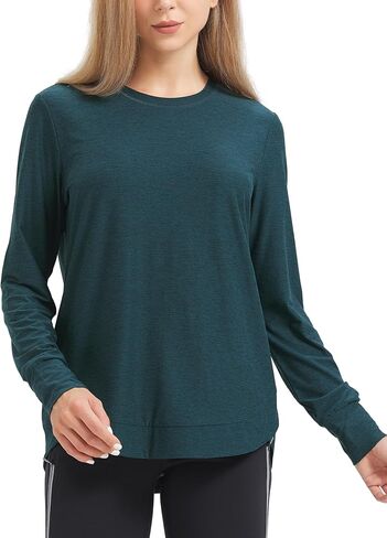 Women's Long Sleeve Shirts Crew Neck Basic Tops Sports T-Shirts Women's Casual T-Shirts Going Out Tops for Women in Saudi Arabia