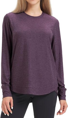 Women's Long Sleeve Shirts Crew Neck Basic Tops Sports T-Shirts Women's Casual T-Shirts Going Out Tops for Women in Saudi Arabia
