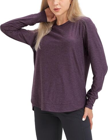 Women's Long Sleeve Shirts Crew Neck Basic Tops Sports T-Shirts Women's Casual T-Shirts Going Out Tops for Women in Saudi Arabia