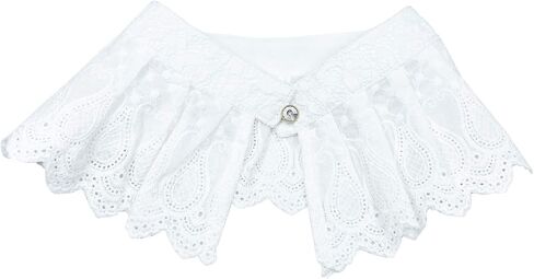 Pleated Detachable Shirt Collar Women's Lace Fake Dickie Collar Removable Judge Collar in Kuwait