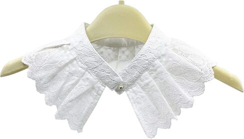 Pleated Detachable Shirt Collar Women's Lace Fake Dickie Collar Removable Judge Collar in Kuwait