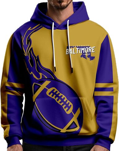 Football Hoodies City Sweatshirts Fans Gifts Casual Hooded Collar Drawstring Long Sleeve Hoodie Pullover for Men Women S-3XL in Saudi Arabia