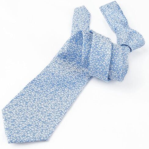 Alizeal Mens 3.15inches Light Color Rustic Tie with Flower Printed Handkerchief in Kuwait
