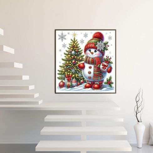 5D Winter Christmas Diamond Painting Kits for Adults Beginners,Winter Christmas Snowman Tree Diamond Art Kit,DIY Full Round Drill Diamond Dot Gem Art Kits for Adults,Home Wall Decor 13.78x13.78 Inch in Saudi Arabia