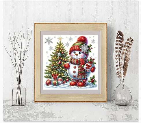 5D Winter Christmas Diamond Painting Kits for Adults Beginners,Winter Christmas Snowman Tree Diamond Art Kit,DIY Full Round Drill Diamond Dot Gem Art Kits for Adults,Home Wall Decor 13.78x13.78 Inch in Saudi Arabia