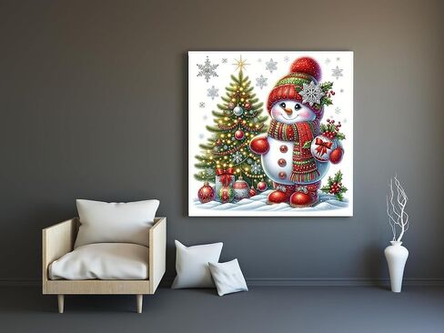 5D Winter Christmas Diamond Painting Kits for Adults Beginners,Winter Christmas Snowman Tree Diamond Art Kit,DIY Full Round Drill Diamond Dot Gem Art Kits for Adults,Home Wall Decor 13.78x13.78 Inch in Saudi Arabia