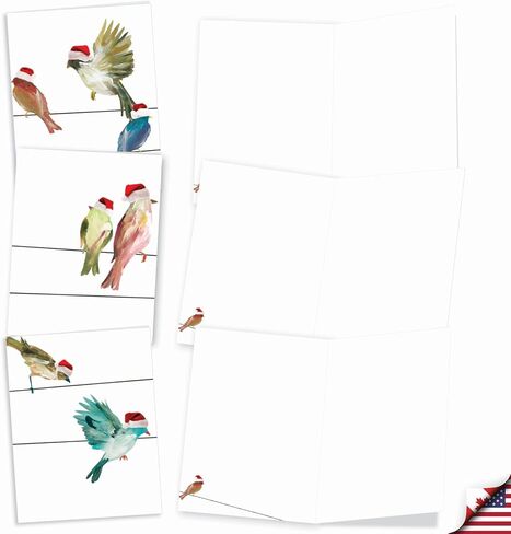 The Best Card Company - 10 Blank Merry Christmas Note Cards (4 x 5.12 Inch) - Boxed Holiday Notecards with Envelopes - Blue Christmas M6700XSB in Saudi Arabia