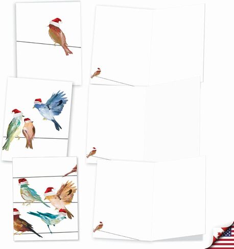 The Best Card Company - 10 Blank Merry Christmas Note Cards (4 x 5.12 Inch) - Boxed Holiday Notecards with Envelopes - Blue Christmas M6700XSB in Saudi Arabia