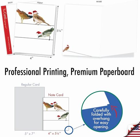 The Best Card Company - 10 Blank Merry Christmas Note Cards (4 x 5.12 Inch) - Boxed Holiday Notecards with Envelopes - Blue Christmas M6700XSB in Saudi Arabia