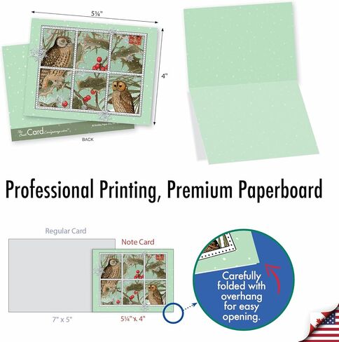 The Best Card Company - 10 بطاقات ملاحظات فارغة لعيد الميلاد المجيد (4 × 5.12 بوصة) - بطاقات ملاحظات للعطلات في صندوق مع مغلفات - عيد الميلاد الأزرق M6700XSB in Kuwait