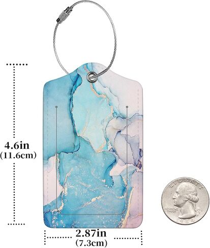 2 Pcs Luggage Tags for Suitcase, Cute Unique PU Leather Travel Bag Tag with Privacy Cover ID Label Address Card and Durable Metal Ring Suitable for Men Women Children Backpack,Crushed Flower in Kuwait