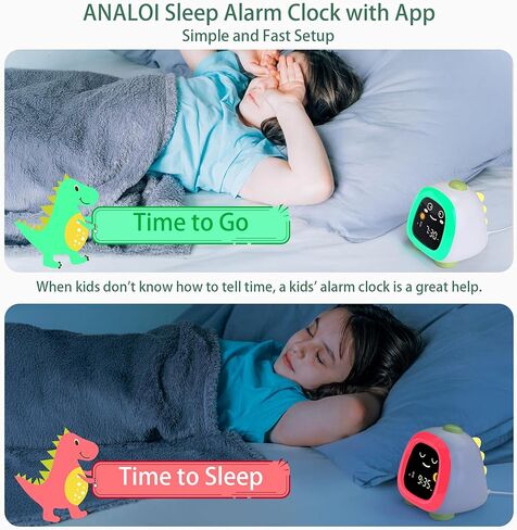 Kids Alarm Clock with App, Kids Clock with Bluetooth Control Auto Time Sync Night Light Sleep Training Easy Set, Alarm Clock for Kids, Parents, Gift in Kuwait
