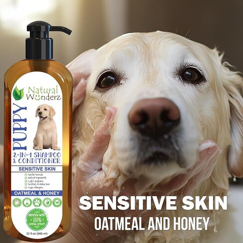 شامبو وبلسم ناتشورال وندرز سوث آند شاين للحيوانات الأليفة، خالٍ من التساقط 2 في 1، اللوز والفانيليا، يهدئ الحكة والبشرة الجافة، لا يسبب الحساسية، خالي من البارابين، خالي من الكبريتات، لم يتم الإساءة إلى الحيوانات لتصنيعه - 32 أونصة سائلة in Kuwait