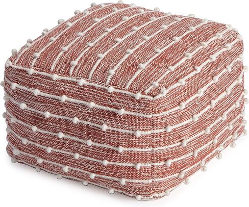 Anji Mountain 100% مصنوع يدويًا ومصنوع يدويًا، ديكور منزلي مريح، مسند قدم عثماني لغرفة المعيشة، غرفة النوم، الحضانة، غرفة الأطفال، أثاث الفناء - (22 بوصة × 22 بوصة × 16 بوصة - رمادي، عاجي) in Kuwait