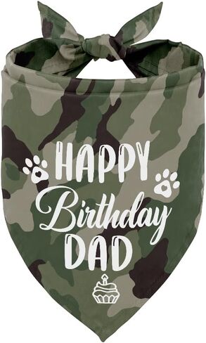 Dog Bandana,Happy Birthday Dad Dog Bandana, Dog Scarf Classical White Printing, Dog Scarf Accessories, Dog Bandana Pet Scarf, Pet Scarf Accessories, Dog Bandana Gift for Dad Birthday Party (K30) in Saudi Arabia