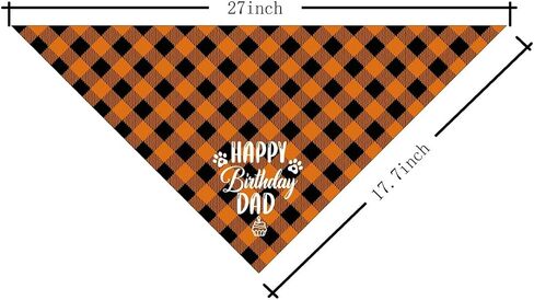 Dog Bandana,Happy Birthday Dad Dog Bandana, Dog Scarf Classical White Printing, Dog Scarf Accessories, Dog Bandana Pet Scarf, Pet Scarf Accessories, Dog Bandana Gift for Dad Birthday Party (K30) in Saudi Arabia