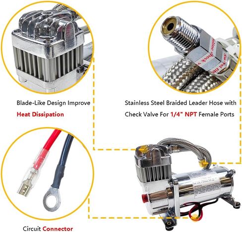 Medium Duty Onboard Air System/Kit 150 PSI Compressor 12V With 2.5 Gallon (9.5 Liter) Train/Air Horn Tank in Saudi Arabia