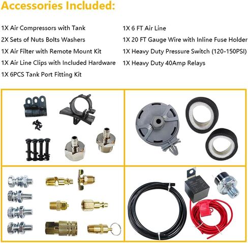 Medium Duty Onboard Air System/Kit 150 PSI Compressor 12V With 2.5 Gallon (9.5 Liter) Train/Air Horn Tank in Saudi Arabia
