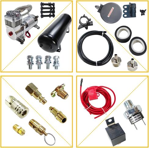 Medium Duty Onboard Air System/Kit 150 PSI Compressor 12V With 2.5 Gallon (9.5 Liter) Train/Air Horn Tank in Saudi Arabia