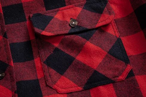DELCARINO Mens Flannel Plaid Shirts Regual Fit Casual Long Sleeve Button Down Fleece Shirts in Saudi Arabia