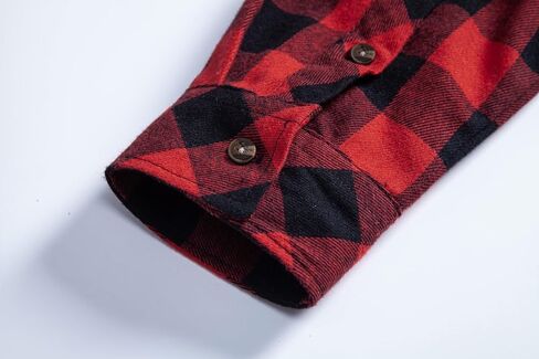 DELCARINO Mens Flannel Plaid Shirts Regual Fit Casual Long Sleeve Button Down Fleece Shirts in Saudi Arabia
